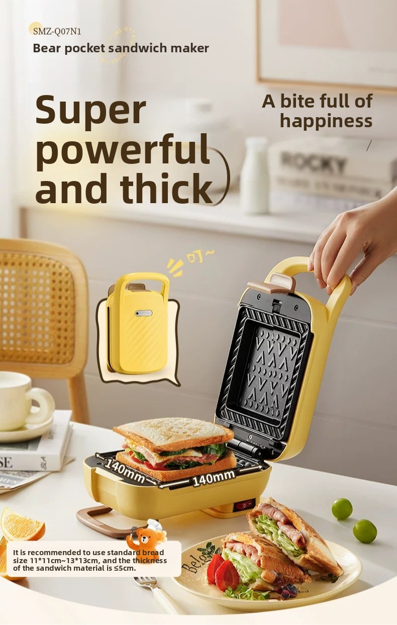 Toaster - Piastra Multifunzione per Sandwich e Waffle,