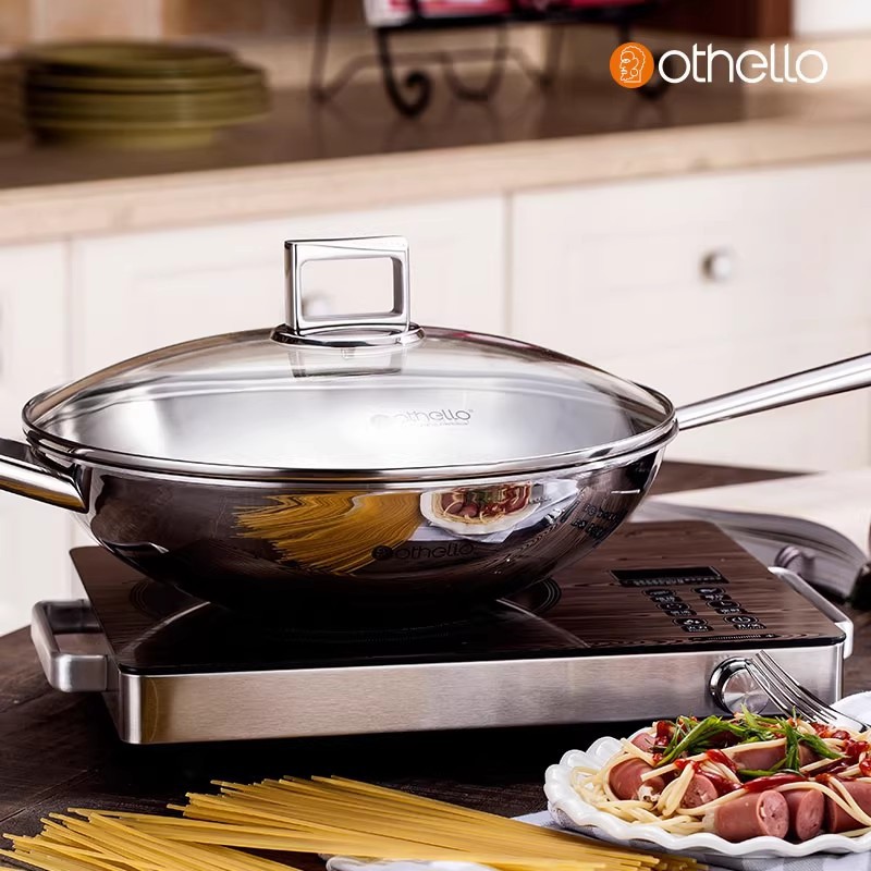 Induction Cooker - Wok in acciaio inossidabile 18/10 con